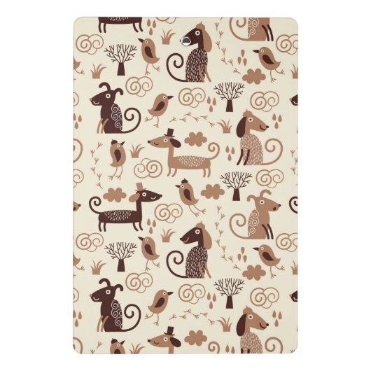 patroon met schattige honden mini klembord (Achterkant)