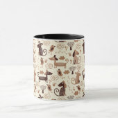 patroon met schattige honden mok (Midden)