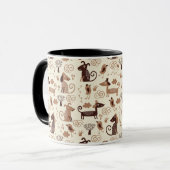 patroon met schattige honden mok (Voorkant links)