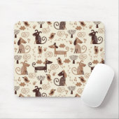 patroon met schattige honden muismat (Met muis)