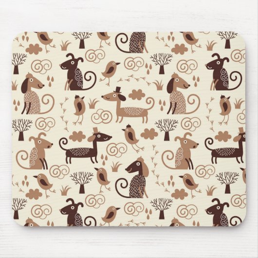 patroon met schattige honden muismat (Voorkant)