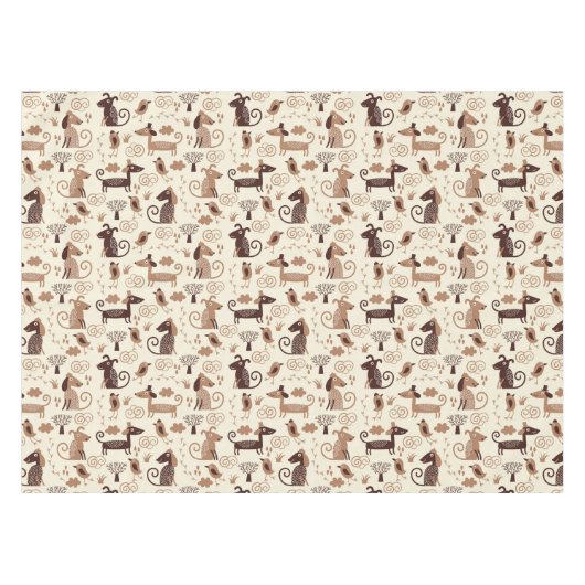 patroon met schattige honden tafelkleed (Voorkant (Horizontaal))