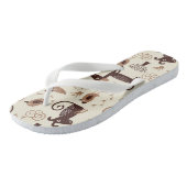 patroon met schattige honden teenslippers (Schuin)