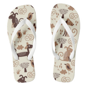 patroon met schattige honden teenslippers