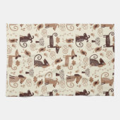 patroon met schattige honden theedoek (Horizontaal)