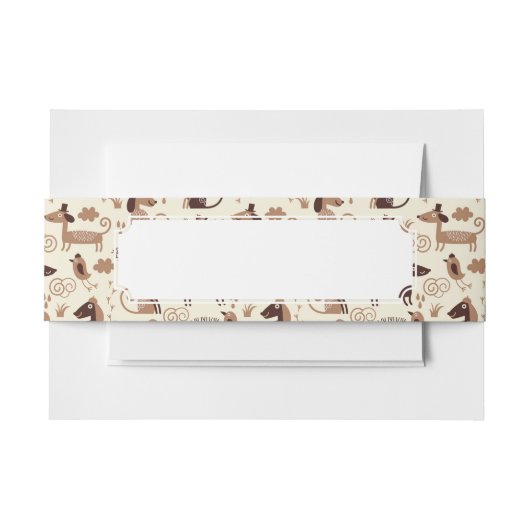 patroon met schattige honden uitnodigingen wikkel (Voorkant Voorbeeld)