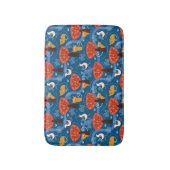 patroon met schattige katten en vogels badmat (Voorkant Verticaal)