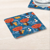 patroon met schattige katten en vogels kartonnen onderzetters (Schuin)