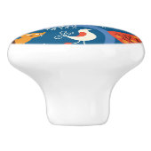 patroon met schattige katten en vogels keramische knop (Zijkant)