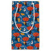 patroon met schattige katten en vogels klein cadeauzakje (Voorkant)