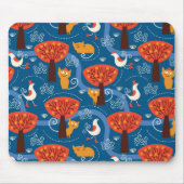patroon met schattige katten en vogels muismat (Voorkant)