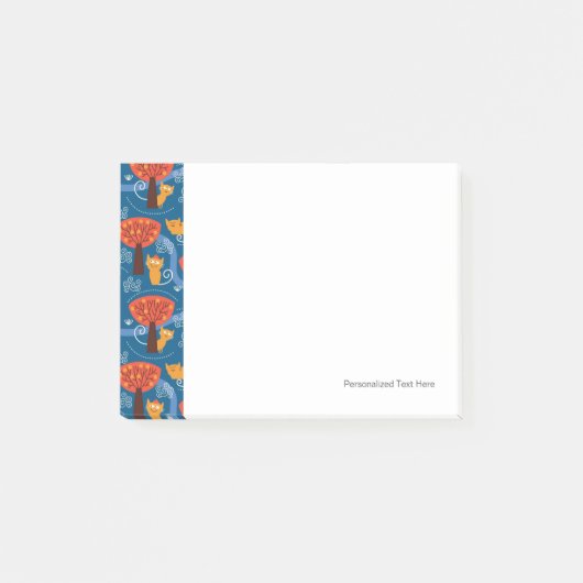 patroon met schattige katten en vogels post-it® notes (Voorkant)