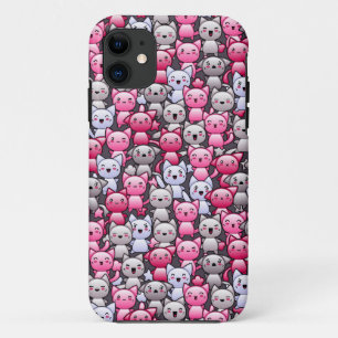 patroon met schattige kawaï - doodle cats 2 Case-Mate iPhone case