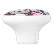 patroon met schattige kawaï - doodle cats 2 keramische knop (Zijkant)