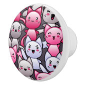patroon met schattige kawaï - doodle cats 2 keramische knop (Rechts)