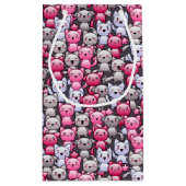 patroon met schattige kawaï - doodle cats 2 klein cadeauzakje (Achterkant)