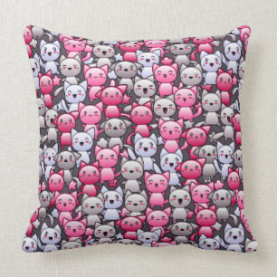 patroon met schattige kawaï - doodle cats 2 kussen