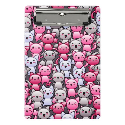 patroon met schattige kawaï - doodle cats 2 mini klembord (Voorkant)