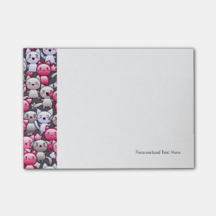 patroon met schattige kawaï - doodle cats 2 post-it® notes