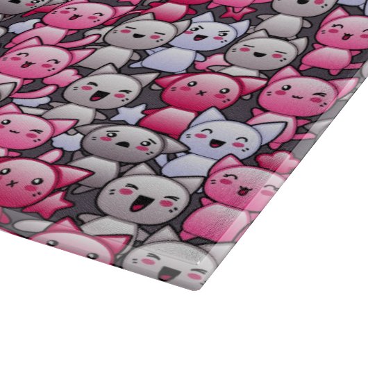 patroon met schattige kawaï - doodle cats 2 snijplank (Hoek)