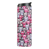 patroon met schattige kawaï - doodle cats 2 thermosbeker (Gedraaid links)