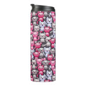 patroon met schattige kawaï - doodle cats 2 thermosbeker (Geroteerd rechts)