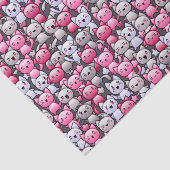 patroon met schattige kawaï - doodle cats 2 tissuepapier (Detail)