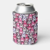 patroon met schattige kawaï - doodle katten 2 blikjeskoeler (Blikje Achterkant)