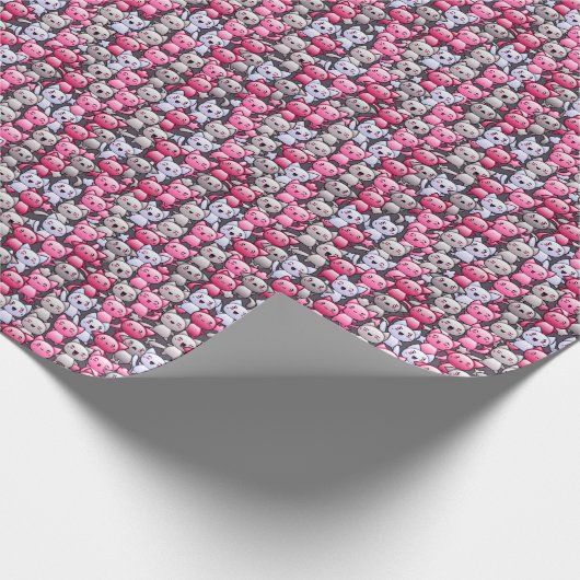 patroon met schattige kawaï - doodle katten 2 cadeaupapier (Hoek)