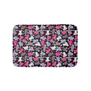 patroon met schattige kawaii - doodle katten 3 badmat