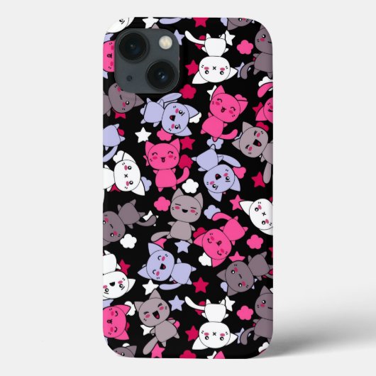 patroon met schattige kawaii - doodle katten 3 Case-Mate iPhone case (Achterkant)