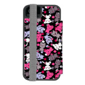 patroon met schattige kawaii - doodle katten 3 incipio iPhone portemonnee hoesje (Agenda Achterkant)