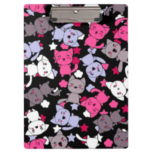 patroon met schattige kawaii - doodle katten 3 klembord