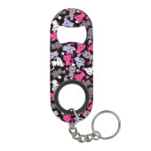 patroon met schattige kawaii - doodle katten 3 mini flessenopener (Achterkant)