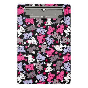 patroon met schattige kawaii - doodle katten 3 mini klembord