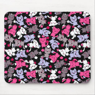 patroon met schattige kawaii - doodle katten 3 muismat