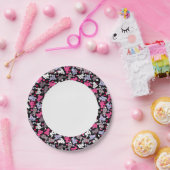 patroon met schattige kawaii - doodle katten 3 papieren bordje (Feest)