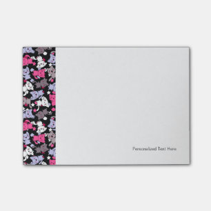 patroon met schattige kawaii - doodle katten 3 post-it® notes