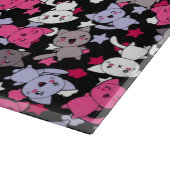 patroon met schattige kawaii - doodle katten 3 snijplank (Hoek)