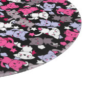 patroon met schattige kawaii - doodle katten 3 snijplank (Hoek)