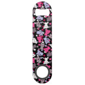patroon met schattige kawaii - doodle katten 3 speed flessenopener (Achterkant)