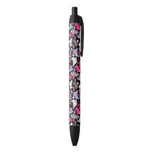 patroon met schattige kawaii - doodle katten 3 zwarte inkt pen