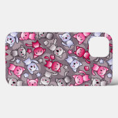 patroon met schattige kawaii doodle katten Case-Mate iPhone case (Achterkant (horizontaal))