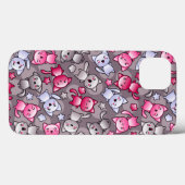 patroon met schattige kawaii doodle katten Case-Mate iPhone case (Achterkant (horizontaal))