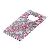 patroon met schattige kawaii doodle katten creditkaart flessenopener (Achterkant Gekanteld)