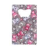 patroon met schattige kawaii doodle katten creditkaart flessenopener (Achterkant)