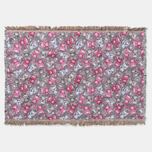 patroon met schattige kawaii doodle katten deken