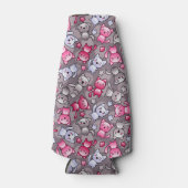 patroon met schattige kawaii doodle katten flesjeskoeler (Voorkant)