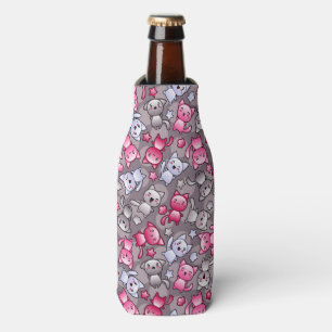 patroon met schattige kawaii doodle katten flesjeskoeler