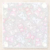 patroon met schattige kawaii doodle katten glazen onderzetter (Achterkant)